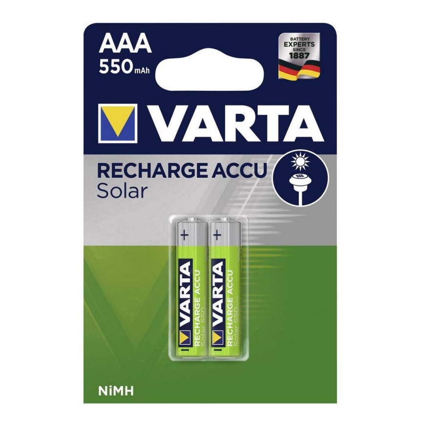 Varta 56733 - 2 pçs Pilha recarregável SOLAR ACCU AAA NiMH/550mAh/1,2V