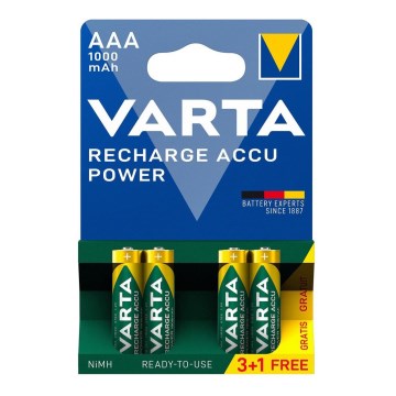 Varta 5703301494 - 3+1 pcs Pilhas recarregáveis ACCU AAA Ni-MH/1000mAh/1,2V