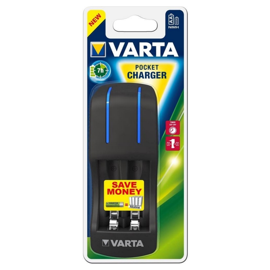 Varta 57642 - Carregador de pilhas POCKET 4xAA/AAA 100-240V
