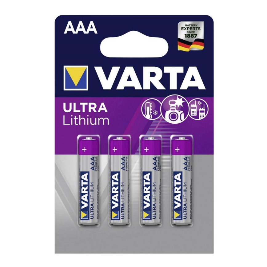 Varta 6103301404 - 4 pçs Célula de lítio ULTRA AAA 1,5V