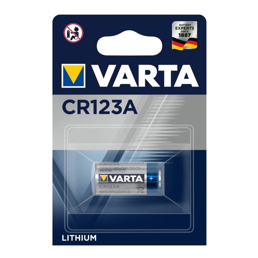 Varta 6205 - 1 pçs Célula de lítio PHOTO CR 123A 3V