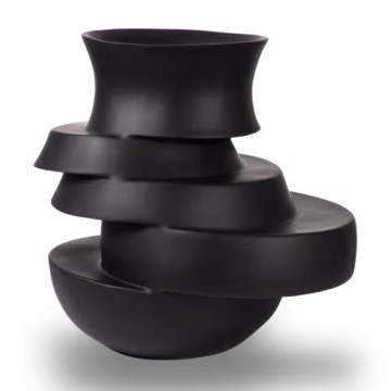 Vaso 38x33x36 cm resina/preto mate