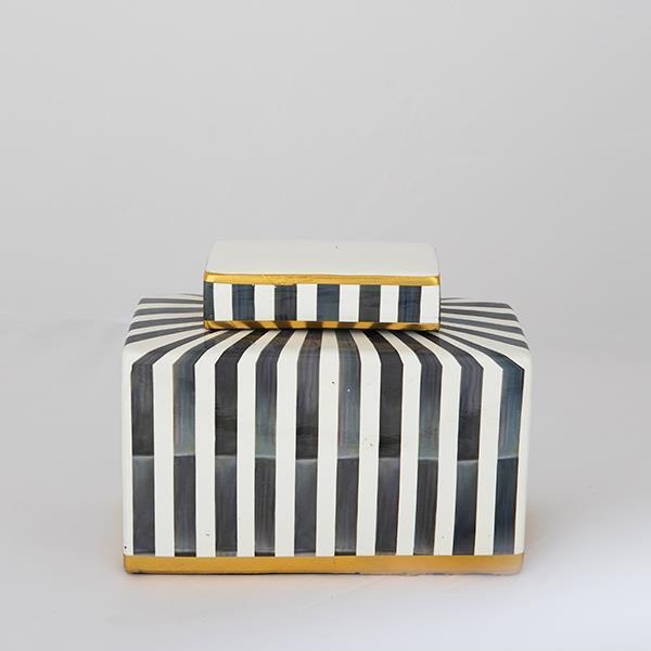 Vaso cerâmico 20,5x16x9 cm azul/branco/preto