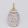 Vaso cerâmico 28x15 cm dourado/branco