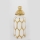 Vaso cerâmico 31x12,5 cm dourado/branco