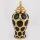 Vaso cerâmico 33,8x16 cm dourado/preto
