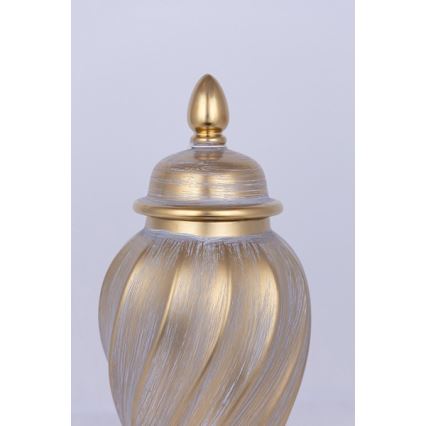 Vaso cerâmico 40,8x17,5 cm dourado/cinzento
