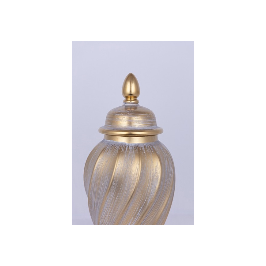 Vaso cerâmico 40,8x17,5 cm dourado/cinzento