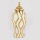 Vaso cerâmico 42,6x18,8 cm dourado/branco