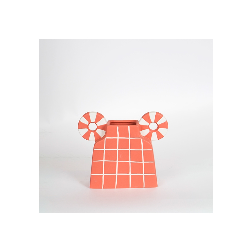 Vaso de cerâmica 30,6x22,5 cm laranja