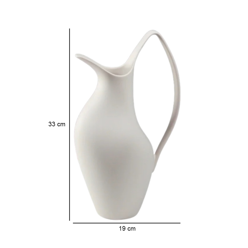Vaso de cerâmica 33x17x19 cm branco