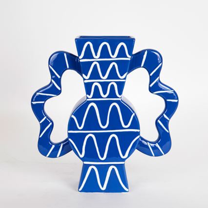 Vaso de cerâmica 37,5x35,5 cm azul
