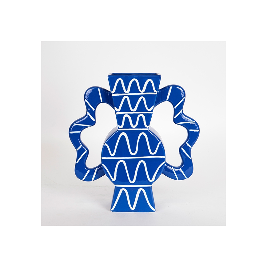 Vaso de cerâmica 37,5x35,5 cm azul
