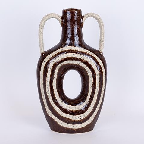 Vaso de cerâmica 39x21,8 castanho