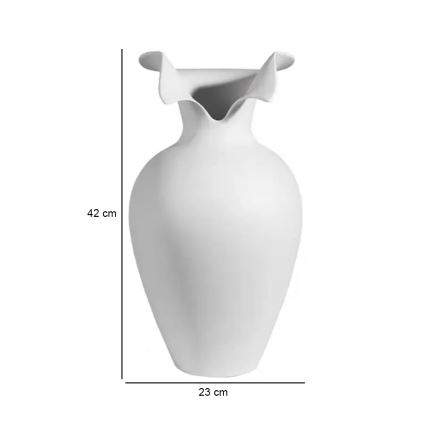 Vaso de cerâmica 41,5x23 cm branco
