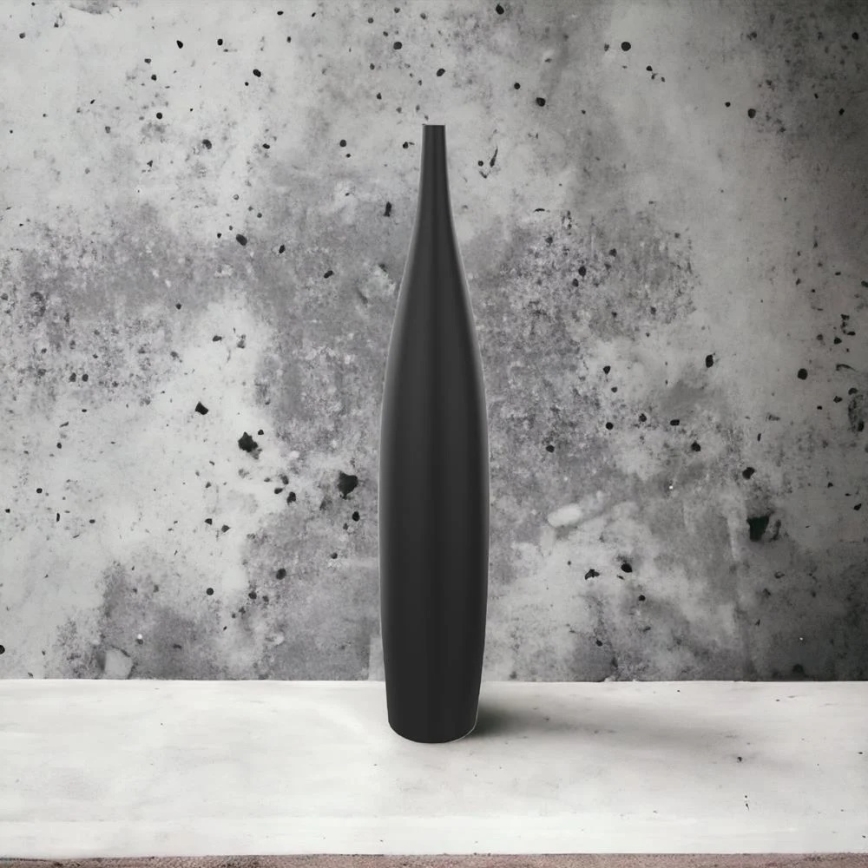 Vaso de cerâmica 70 cm preto fosco