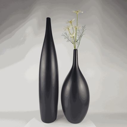 Vaso de cerâmica 70 cm preto fosco