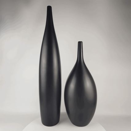 Vaso de cerâmica 70 cm preto fosco