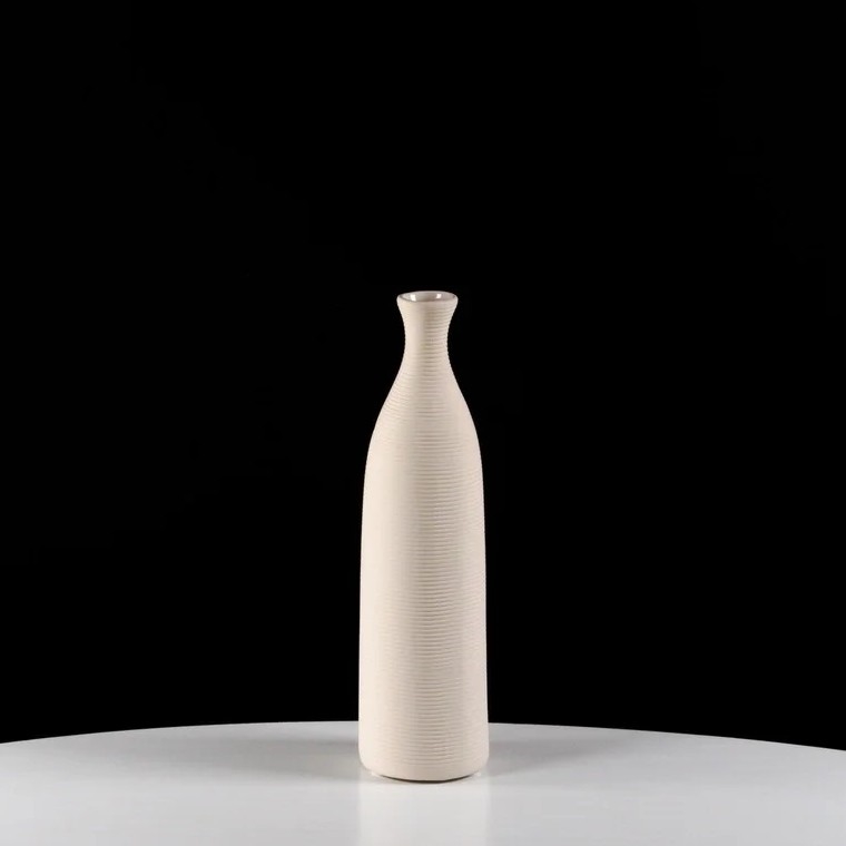 Vaso de cerâmica branco 25 cm