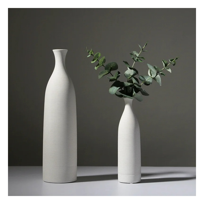Vaso de cerâmica branco 25 cm