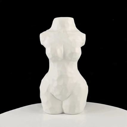 Vaso de cerâmica branco, 30 cm