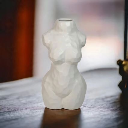 Vaso de cerâmica branco, 30 cm