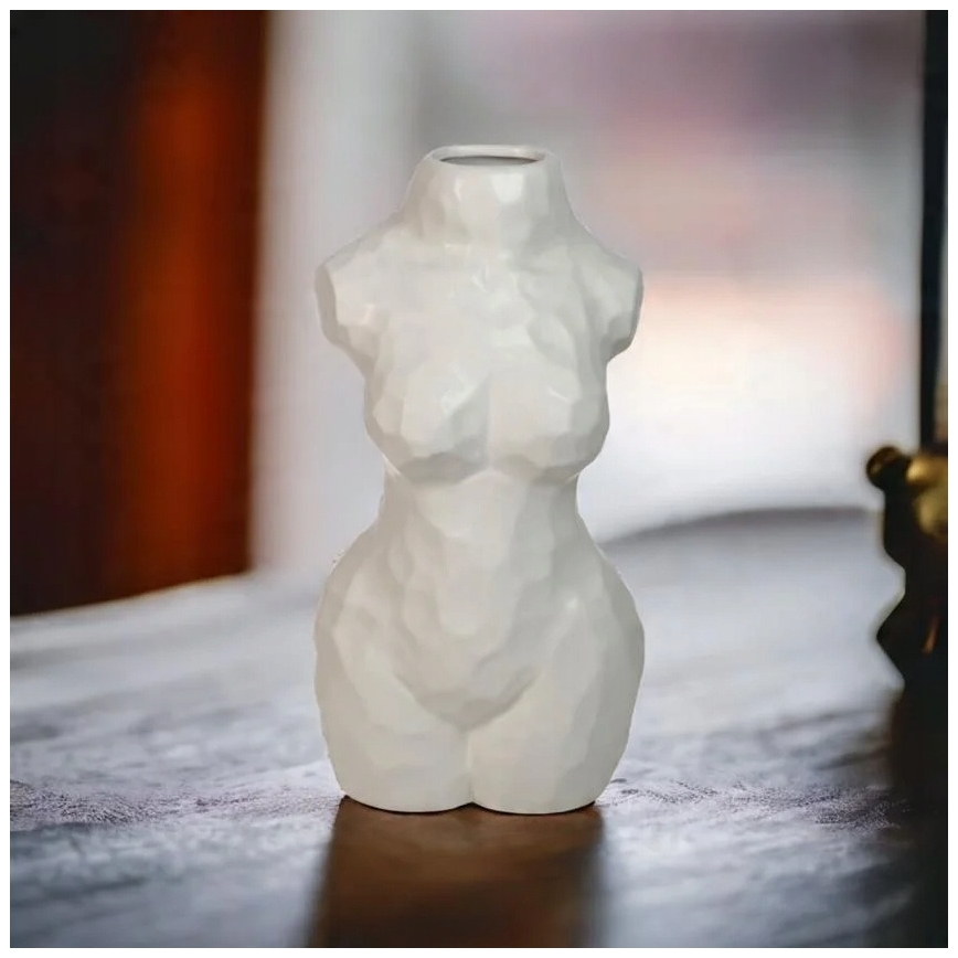 Vaso de cerâmica branco, 30 cm