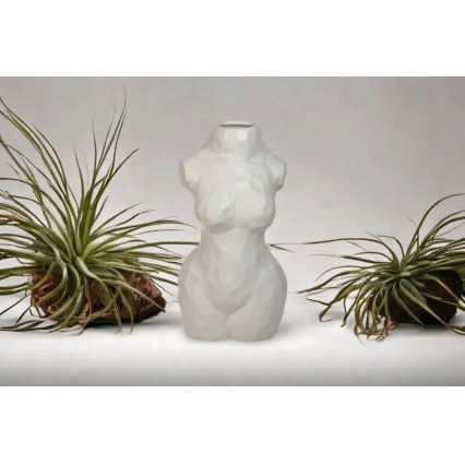 Vaso de cerâmica branco, 30 cm