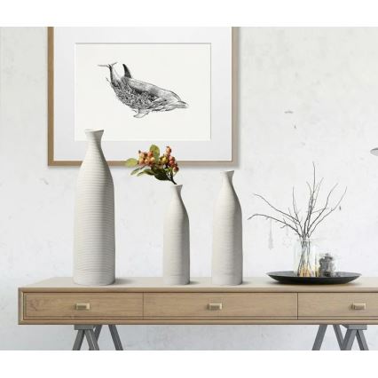 Vaso de cerâmica branco 46 cm