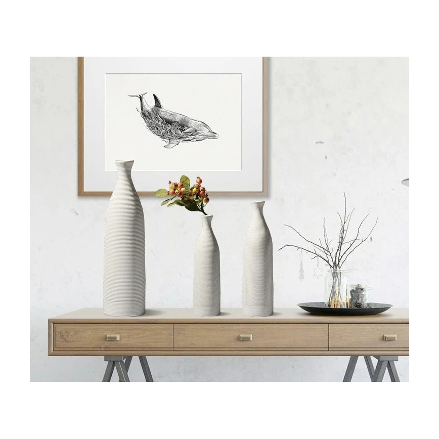 Vaso de cerâmica branco 46 cm