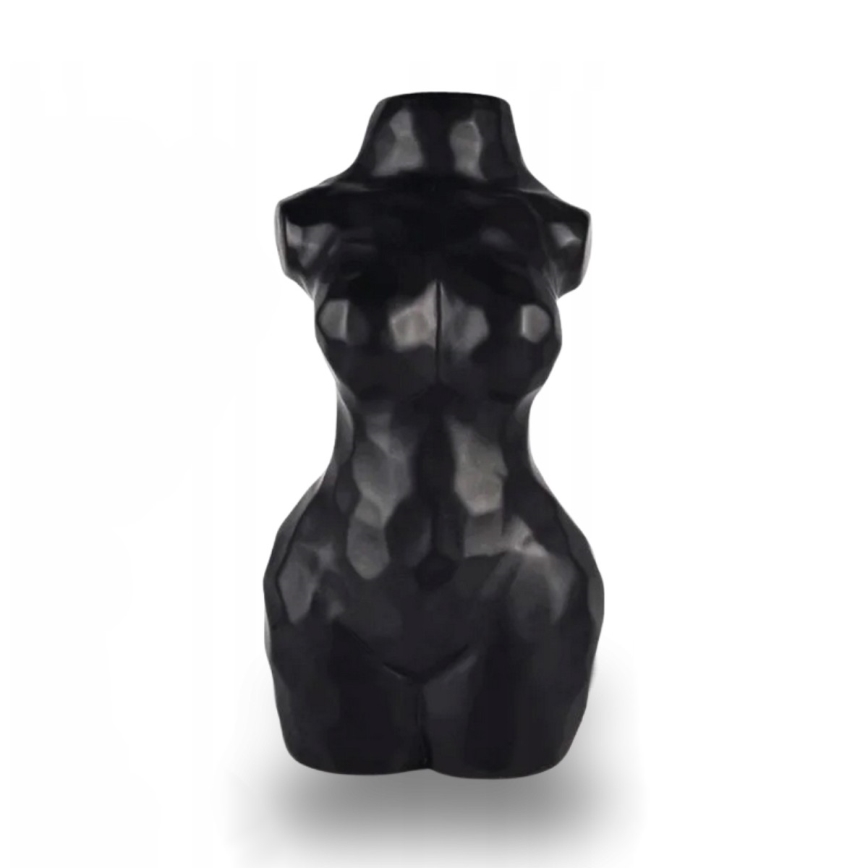 Vaso de cerâmica preto 30 cm