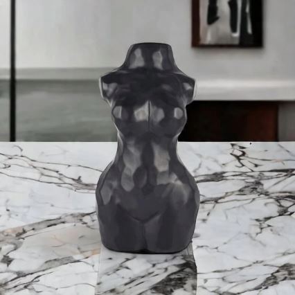 Vaso de cerâmica preto 30 cm
