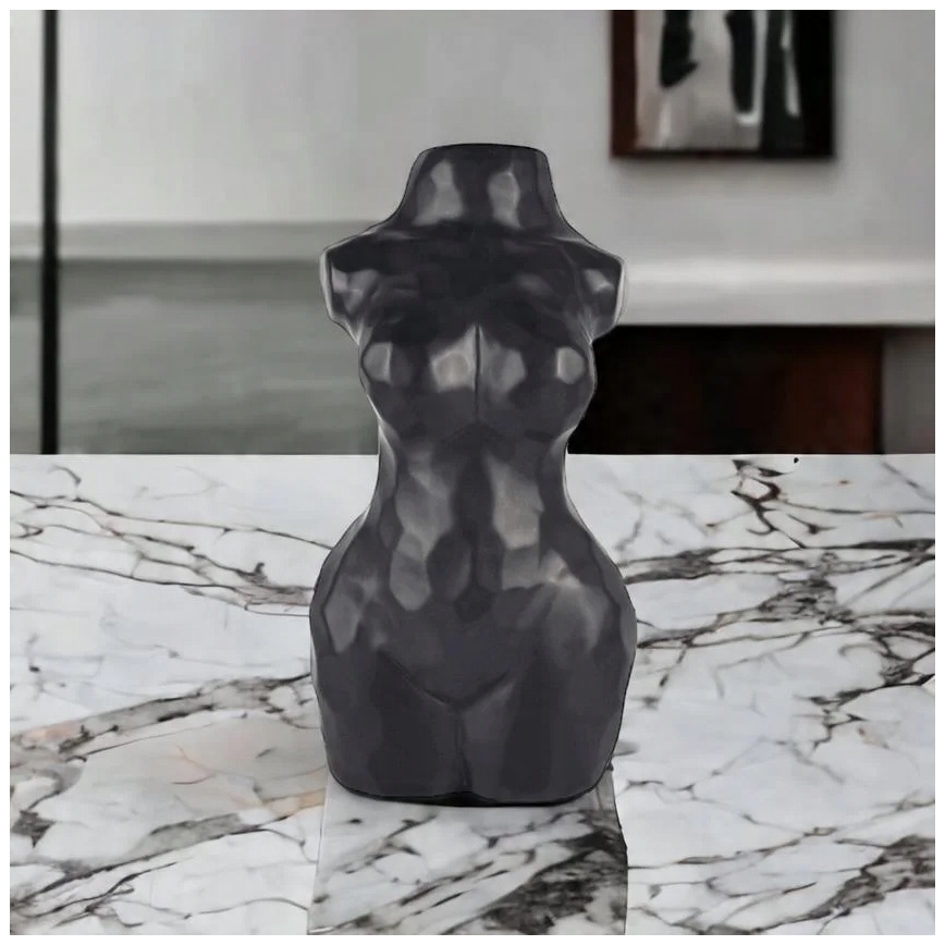 Vaso de cerâmica preto 30 cm