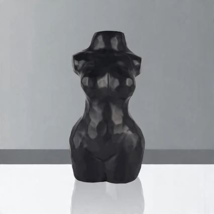 Vaso de cerâmica preto 30 cm