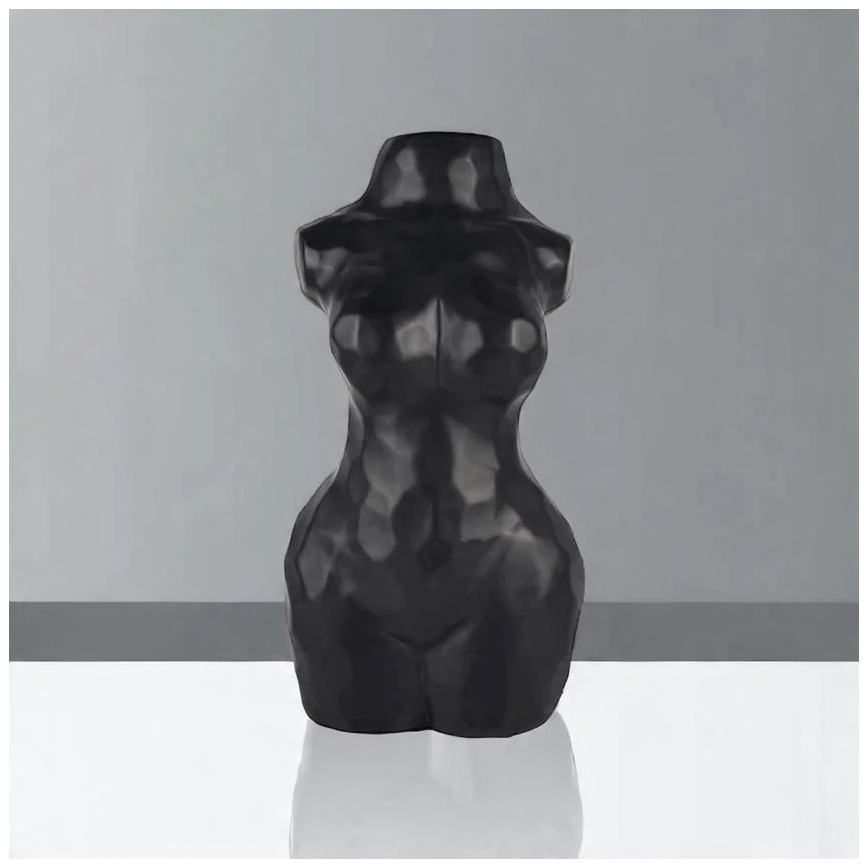 Vaso de cerâmica preto 30 cm