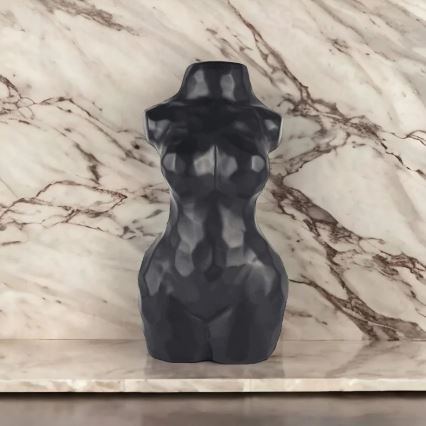 Vaso de cerâmica preto 30 cm