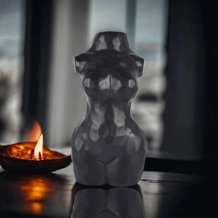 Vaso de cerâmica preto 30 cm