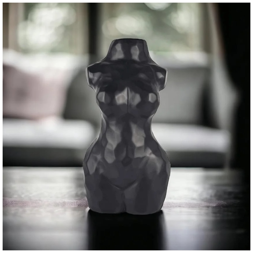 Vaso de cerâmica preto 30 cm