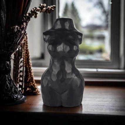 Vaso de cerâmica preto 30 cm