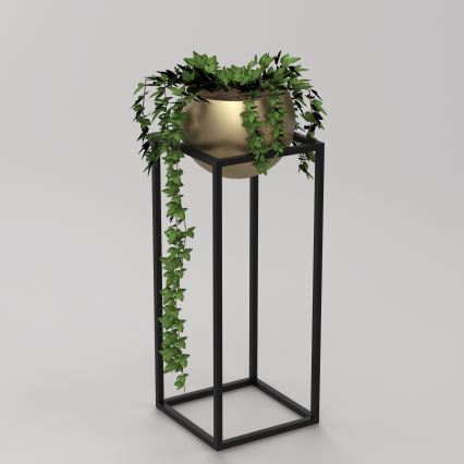 Vaso de metal 81,3x29 cm preto/dourado