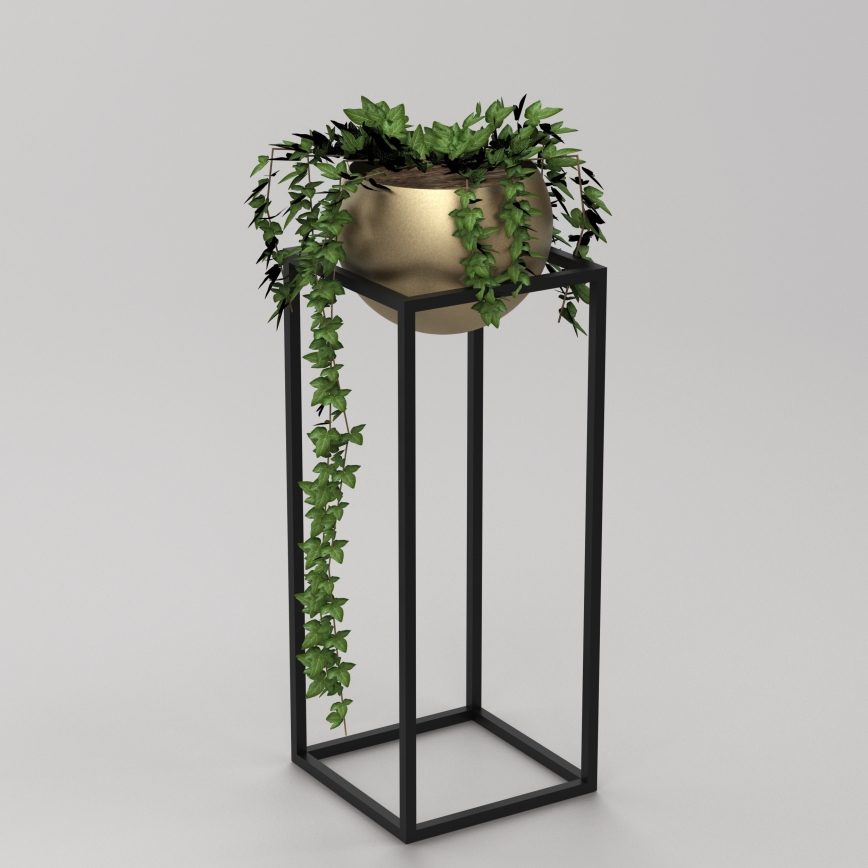 Vaso de metal 81,3x29 cm preto/dourado