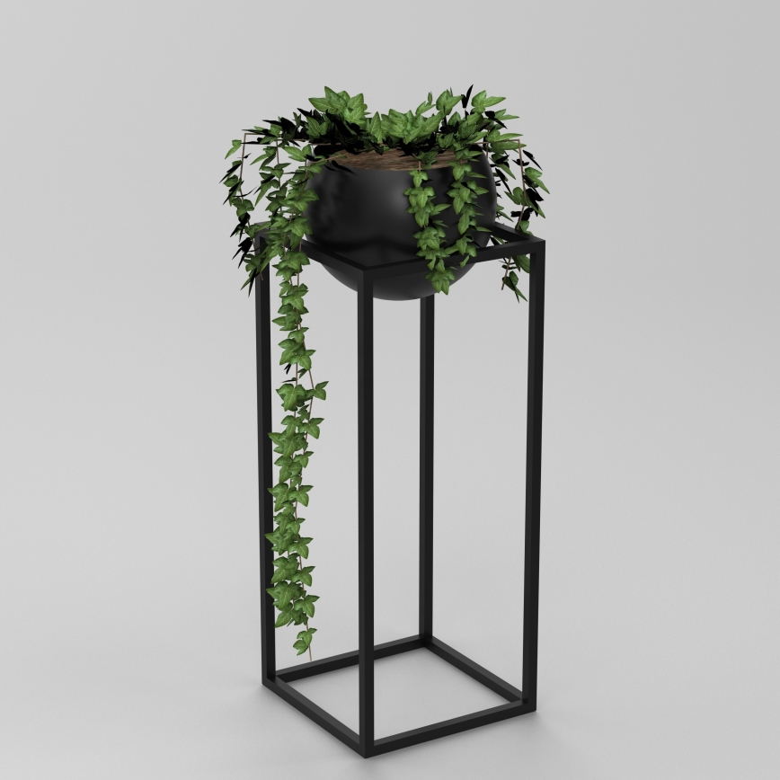 Vaso de metal 81,3x29 cm preto