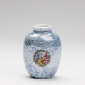 Vaso de porcelana 12,5x9 cm perolado azul graças