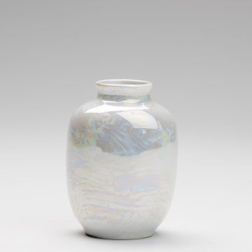 Vaso de porcelana  12,5x9 cm perolado branco