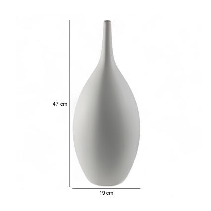 Vaso em cerâmica, 47 cm, branco