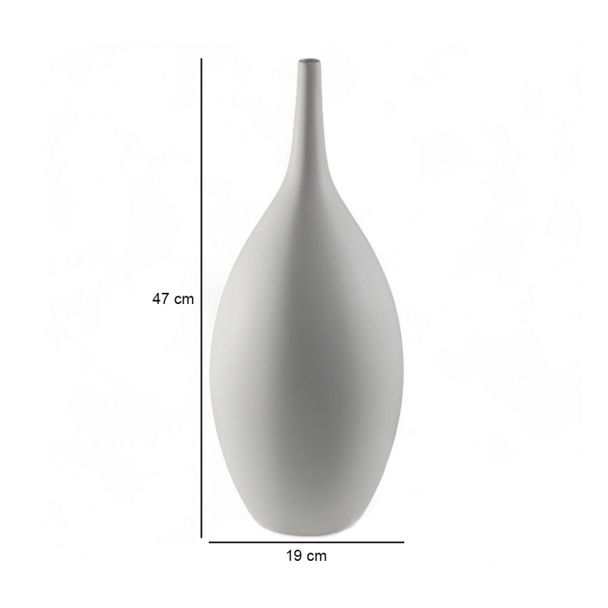 Vaso em cerâmica, 47 cm, branco