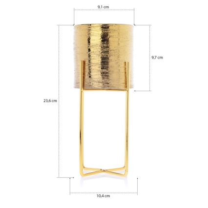 Vaso para flores de cerâmica FLORRI 23,6x10,4 cm dourado