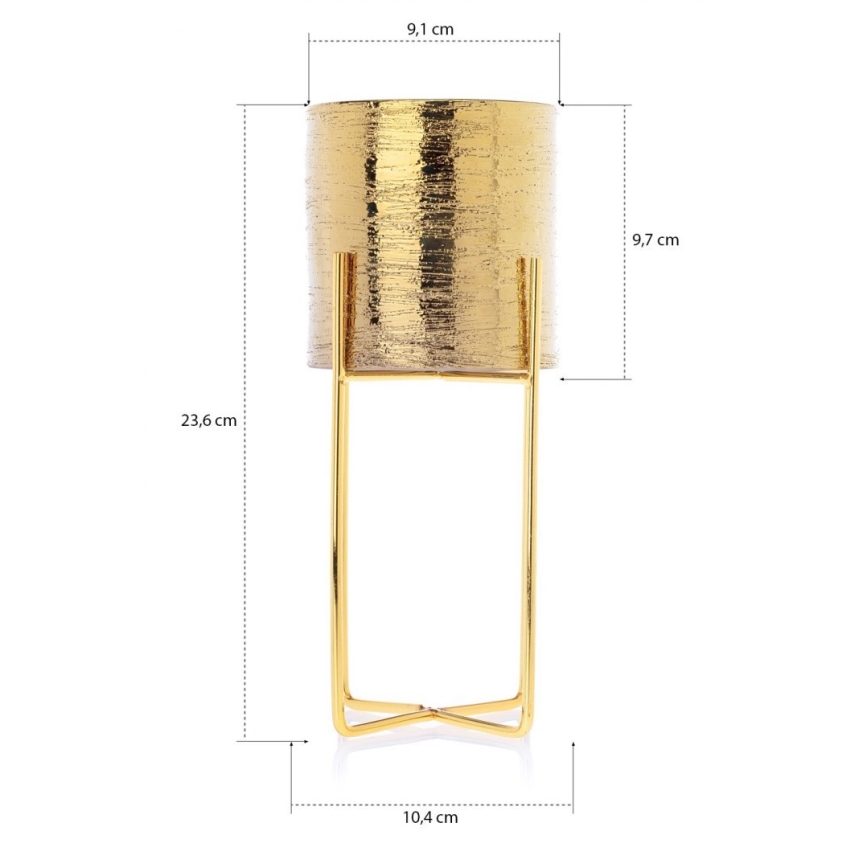 Vaso para flores de cerâmica FLORRI 23,6x10,4 cm dourado
