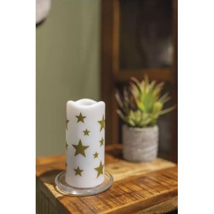Vela de Natal LED LED/3xAAA estrelas branco quente