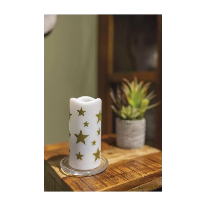 Vela de Natal LED LED/3xAAA estrelas branco quente